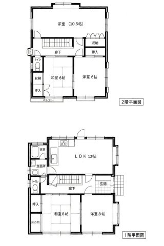 小田原市堀之内貸戸建の間取り
