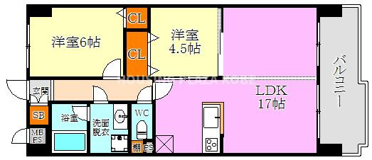 朝日プラザCITYウエストヒル神戸A棟の間取り