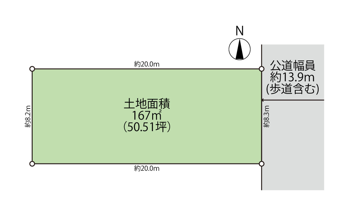 中川区高畑2丁目土地の土地図