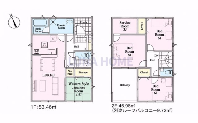 小美玉市上玉里第3　新築戸建　2号棟の間取り|ご希望物件まとめてのご案内も可能です♪お気軽にお申し付けください！