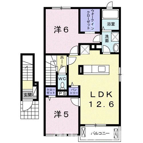 レイクサイドパレスＡの間取り
