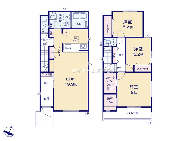 【間取り】 | 江南市宮後町王塚32『仲介料無料』新築戸建て | 2号棟