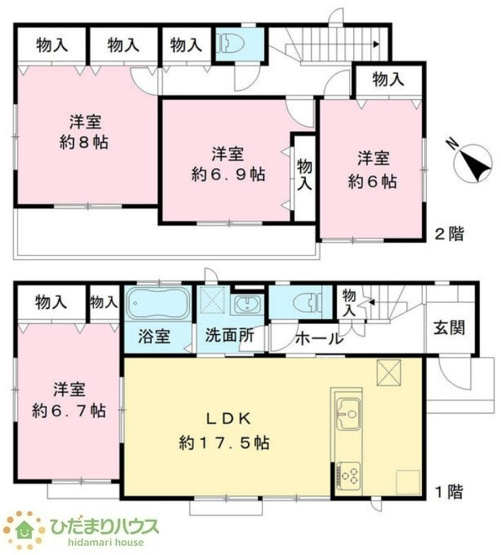 【間取り】 | つくば市筑穂2丁目　中古戸建 | 一人部屋が実現できる４LDK間取りです。将来お子様の一人部屋をお考えの方にオススメな物件です。