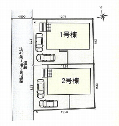 【仲介手数料０円】南足柄市中沼第13　新築一戸建て　全2棟の区画図|南足柄市中沼第13　新築一戸建て　全2棟