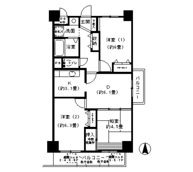 大阪市西淀川区御幣島６丁目の賃貸マンションの間取り