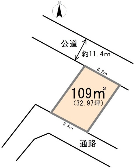 東松山市下唐子　土地32坪の土地図