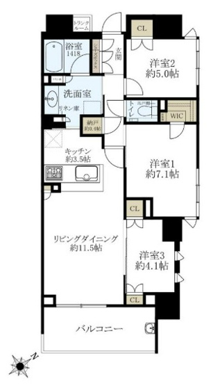 【間取り】 | ザ・パークハウス四谷若葉レジデンス