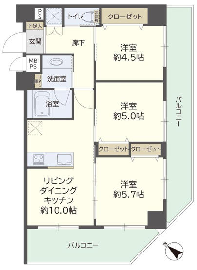 【間取り】 | レクハイム藤沢六会
