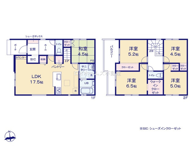 【間取り】 | 稲沢市国府宮４丁目7-1『仲介料無料』新築戸建て | 1号棟