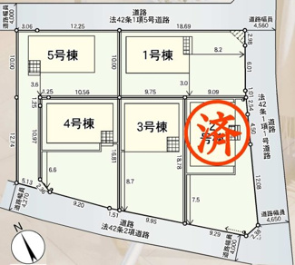 【区画図】 | 郡山市横塚6丁目新築一戸建て5棟