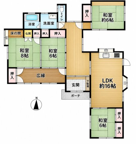 泉佐野市中庄戸建の間取り|4LDK
