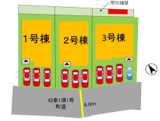 宇美町障子岳南1丁目1期　3号棟の区画図