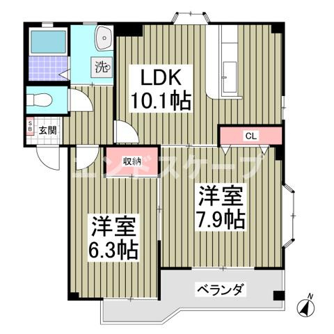 セゾンハイツBの間取り|高崎、前橋のお部屋探しはエンドスケープまで！お客様の理想お聞かせ下さい♪