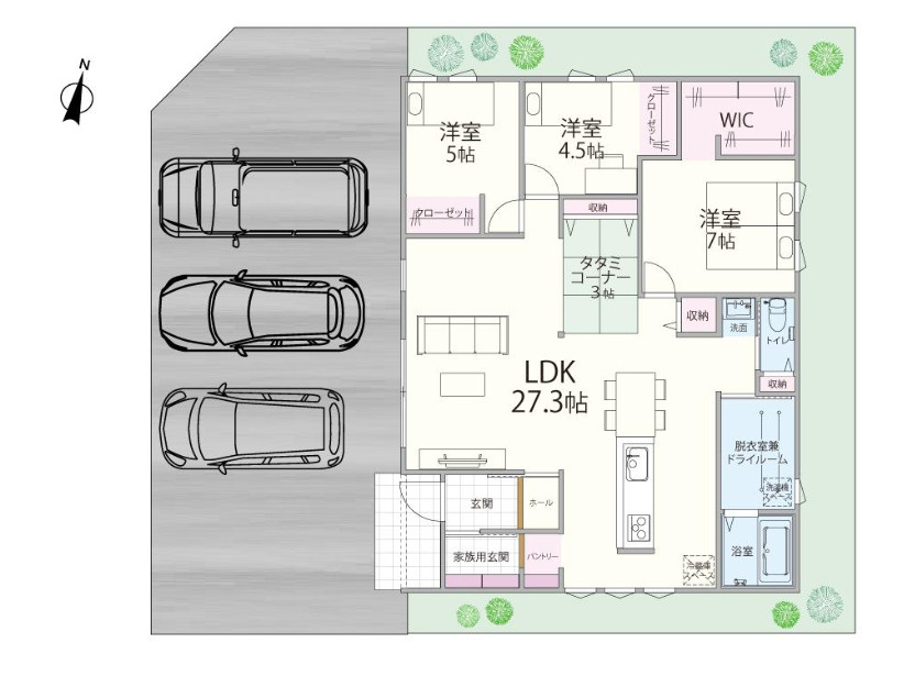 大津町　新築平家　3LDK