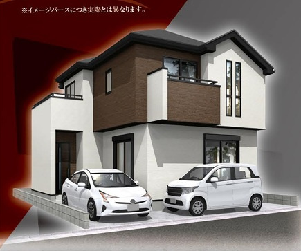 練馬区大泉学園町８丁目全１棟新築戸建　長期優良認定住宅の外観パース
