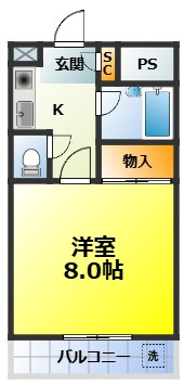 泉大津市東豊中町１丁目の賃貸マンションの間取り