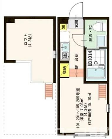 板橋区蓮沼町のアパートの間取り