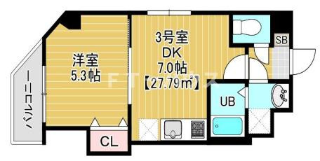 金太郎ヒルズ３４０　６０３の間取り