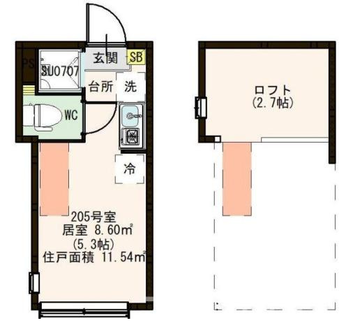 杉並区久我山２丁目のアパートの間取り