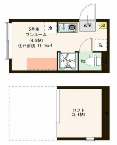世田谷区砧５丁目のアパートの間取り
