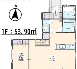 那珂川市今光8丁目3期2号棟の間取り