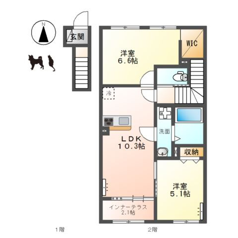 【間取り】 | 東大阪市上四条町新築アパート工事