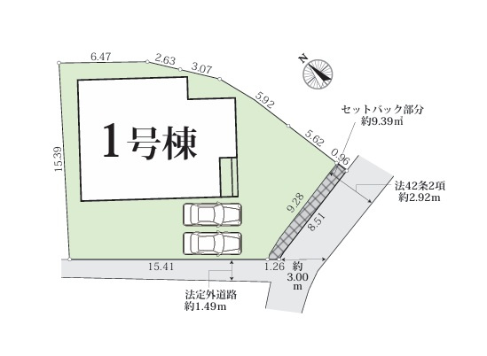 加古川市野口町長砂3期　　　新築戸建の区画図