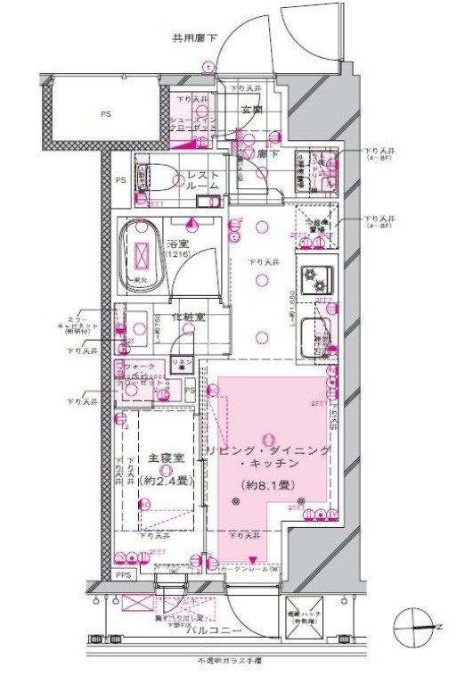 ピアース新宿三丁目の間取り