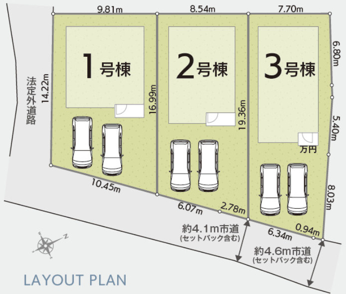 加古郡播磨町二子02期（全3棟）2号棟の区画図|2号棟
