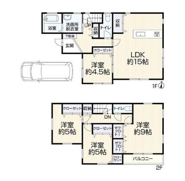 厚木市愛名　中古一戸建ての間取り|間取図