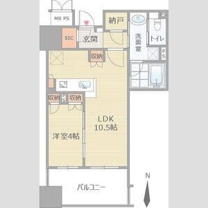 ワコーレ大阪新町タワーレジデンス(802)の間取り