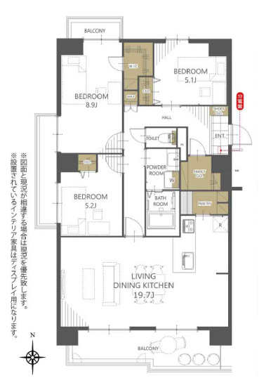 【間取り】 | あべのマルシェ西館 | 三方角住戸！専有面積91平米超え！水廻り設備一新！フルリノベーション後のお引き渡し☆（令和8年10月下旬完了予定）食洗機・浴室乾燥機完備☆アフターサービス保証付☆24時間365日緊急対応サービス付☆