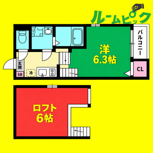 ハーモニーテラス八番　名古屋市賃貸　仲介手数料無料の間取り