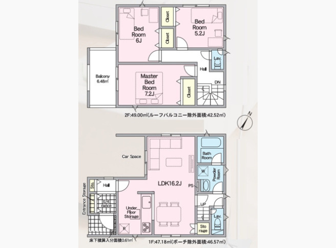即日案内可能■近江八幡市堀上町　第9期　新築一戸建ての間取り