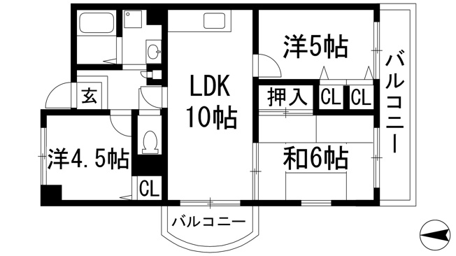 【間取り】 | ヴィラ荘園口