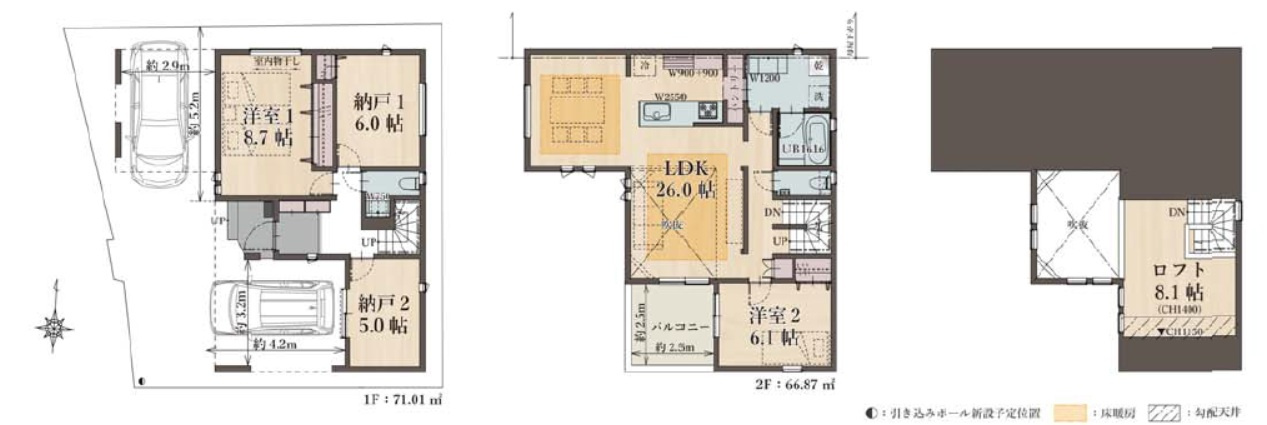 大田区西蒲田　新築戸建の間取り
