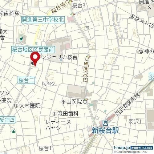 Ｋａｋｕｒｅｇａ桜台の地図