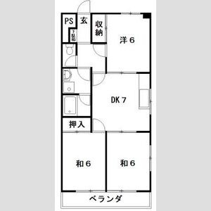 春日井市小野町６丁目の賃貸マンションの間取り
