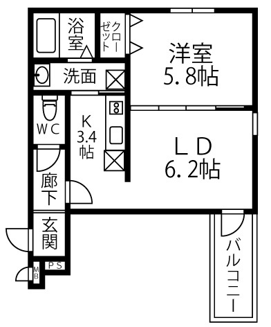 【間取り】 | サン　フィオーレ長尾Ⅰ番館
