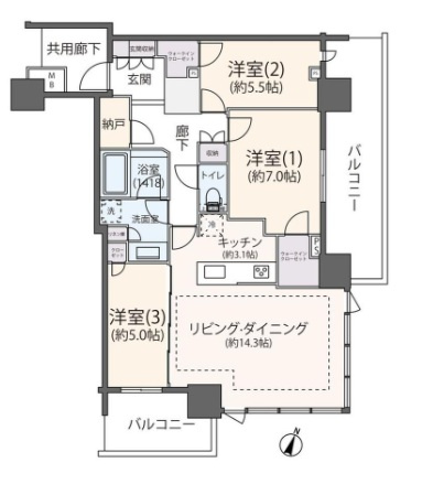 【間取り】 | リーフィアタワー海老名ブリスコート