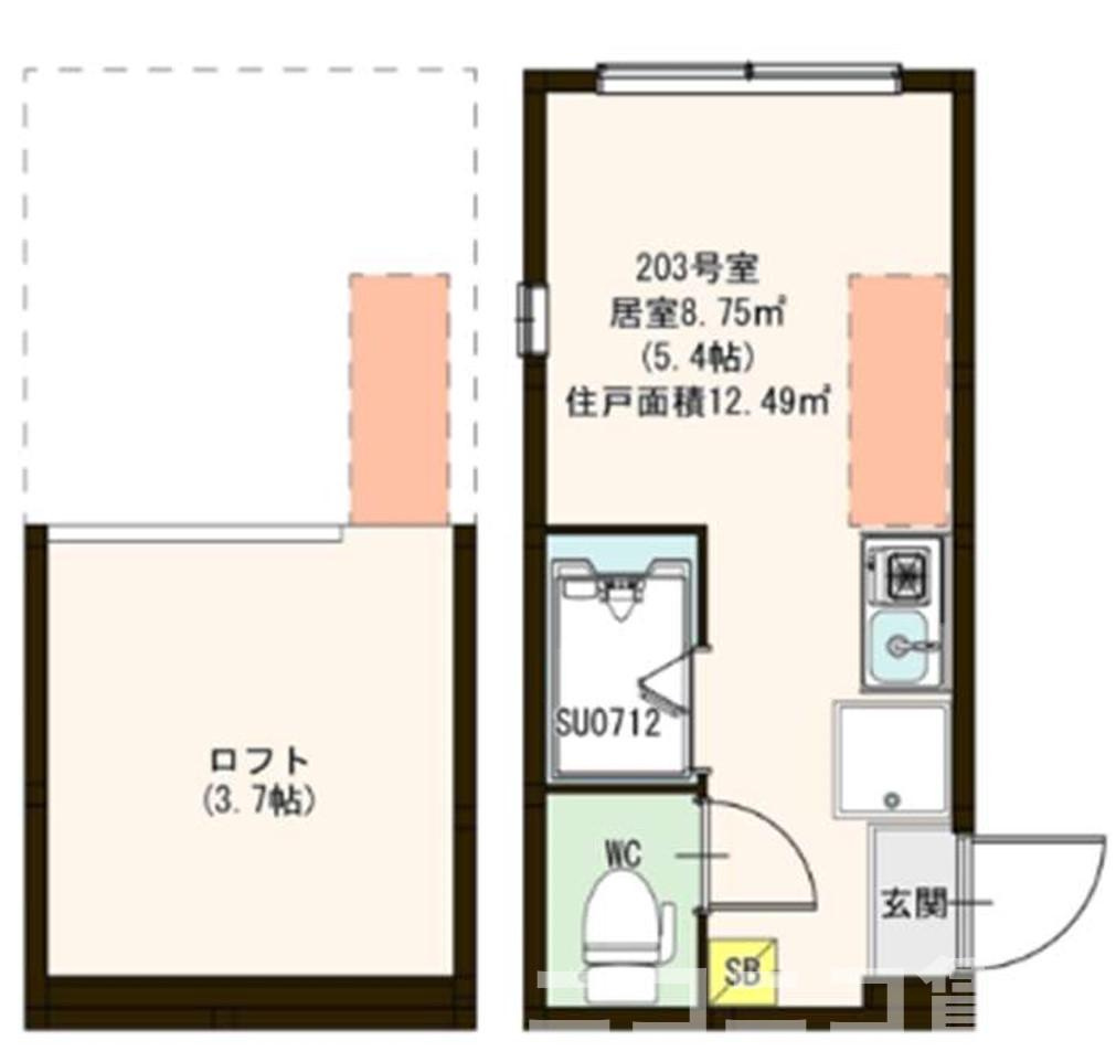 北区志茂５丁目のアパートの間取り