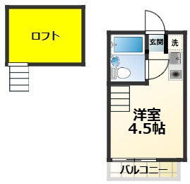マザーグースの間取り|ロフト付きのお部屋です。
