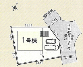 秦野市南矢名第20　新築戸建　全1棟1号棟の区画図