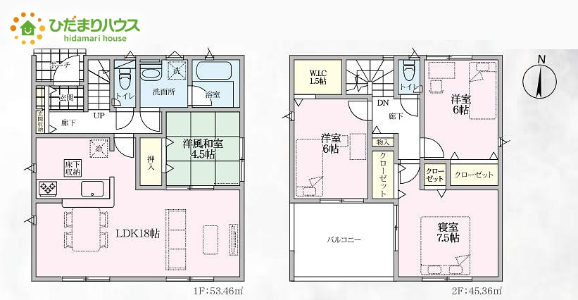 鴻巣市堤町第2　新築戸建　クレイドル01の間取り