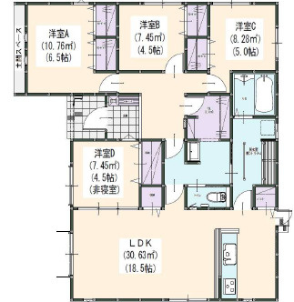 新宮町下府1丁目2期1号棟の間取り
