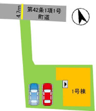 新宮町下府1丁目2期1号棟の区画図