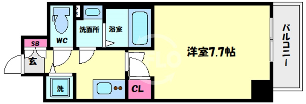 エスカーサ大阪WEST九条駅前の間取り|エスカーサ大阪WEST九条駅前　開放感ある間取り
