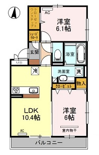 カーサあき亀山　Ｂ棟の間取り