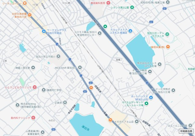 加古川市平岡町高畑　新築一戸建ての地図