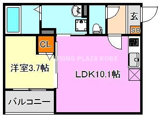 Ｌａｎｅ須磨（レーンスマ）の間取り